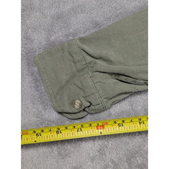 Terramar Grass Roots Collection Silk Button Up Shirt Mens Size Large Green - Picture 7 of 10